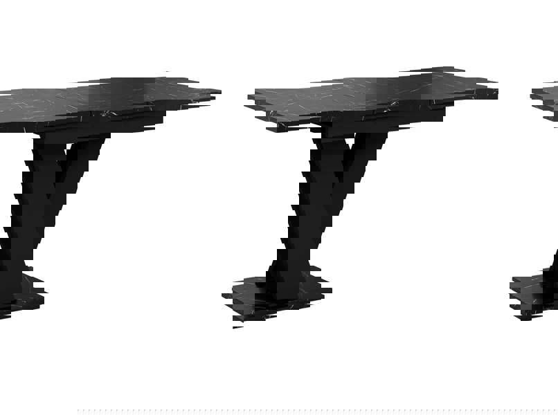 Space-saving 6 seater MASIV dining table in black marble and black finish.