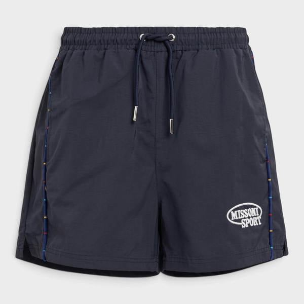Missoni Embroidered Logo Shorts Blue