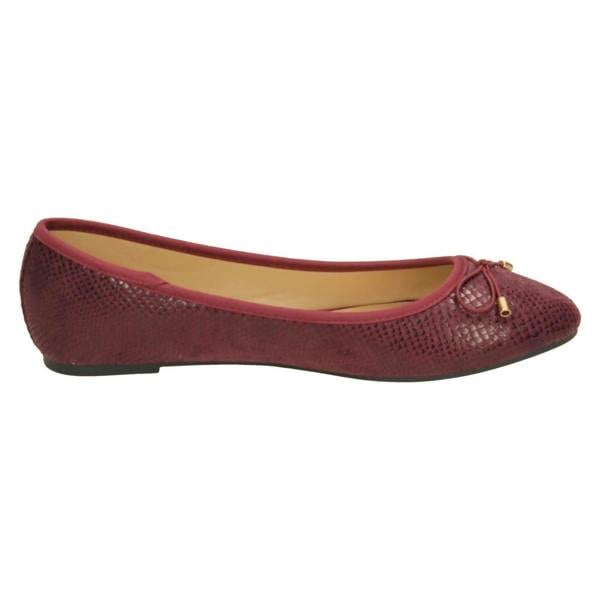 Spot On Ladies Spot On Bow Trim Ballerinas