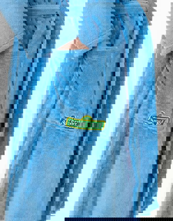 Sesame Street Unisex Blue Character Hooded Bathrobe