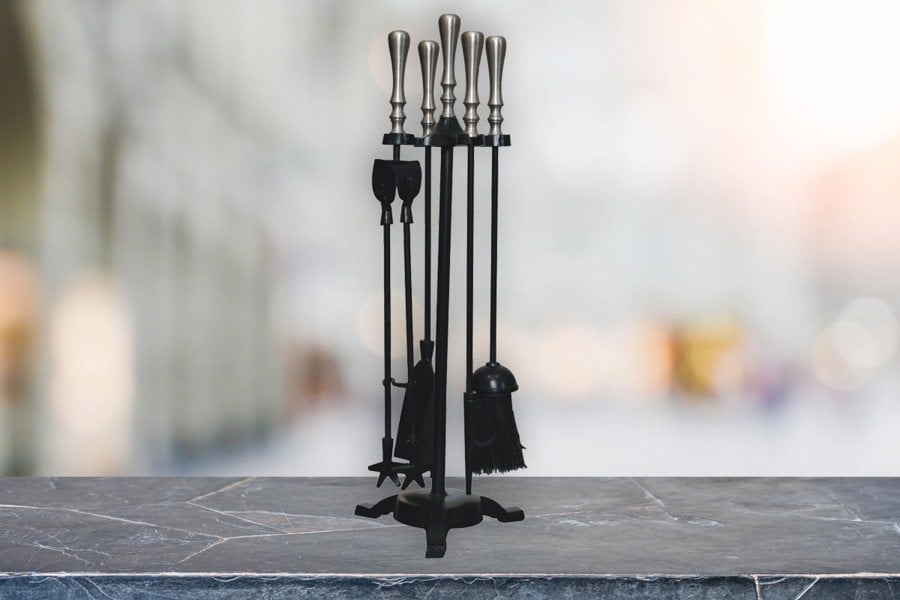 Artisan Furniture Armour Nickle Fire Tool Set