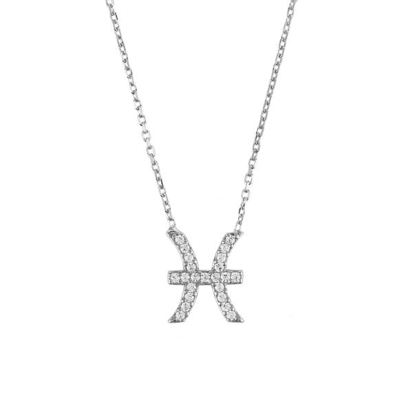 Zodiac Star Sign Pendant Necklace Silver Pisces - LATELITA Necklaces