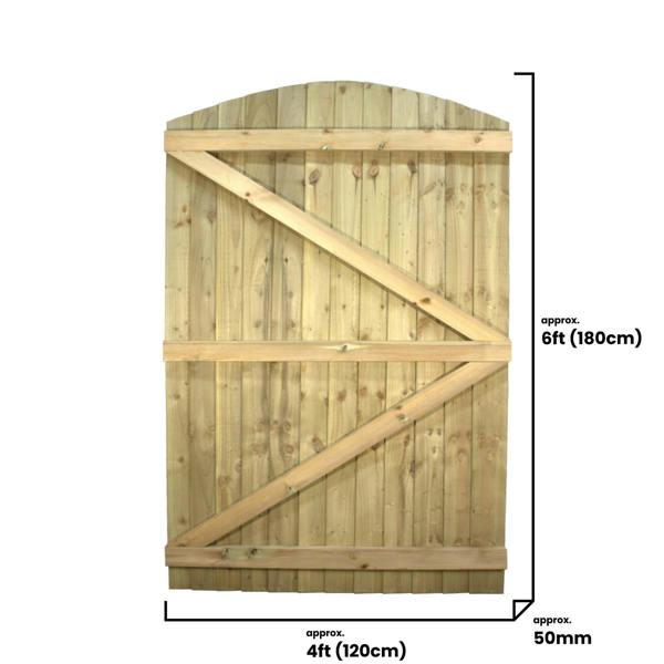 [rackhams variation] gate feather edge semi braced arch top gare [h.1800 x w.options] 7
