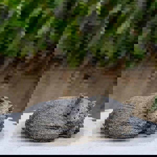 Stone Cast Sleeping Cat Ornament