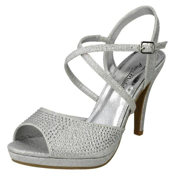 Anne Michelle Ladies Anne Michelle Diamante Buckle Strap Sandals