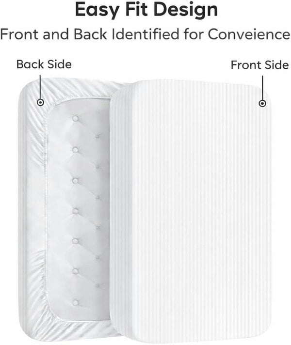 Night Zone Embossed Stripe Extra Deep Fitted Sheet 40cm – Brushed Microfibre Soft Bed Sheet