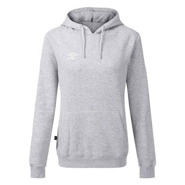 Umbro Women's Club Leisure Hoodie - Dark Grey Marl/White