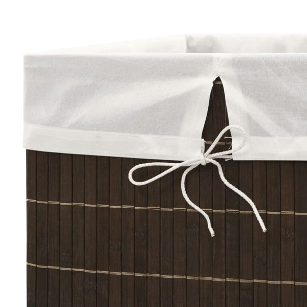 Berkfield Bamboo Laundry Bin Rectangular Dark Brown