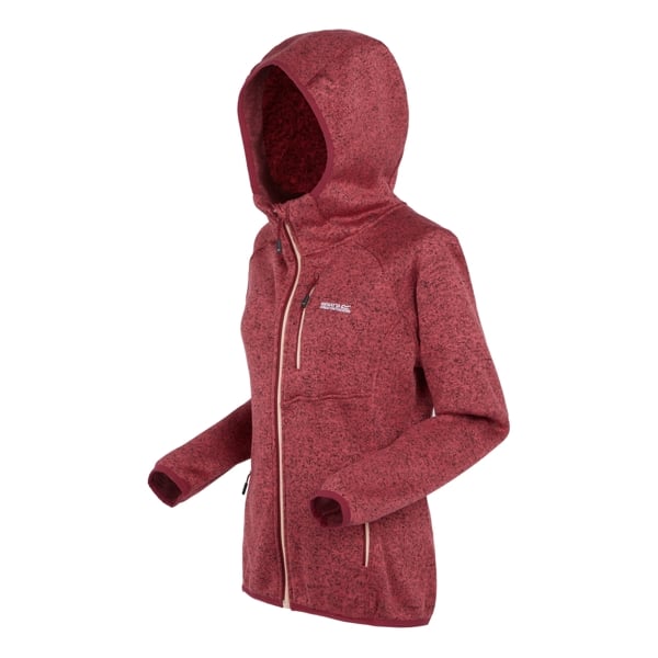 Regatta Womens/Ladies Newhill Marl Hooded Fleece Jacket - Mineral Red