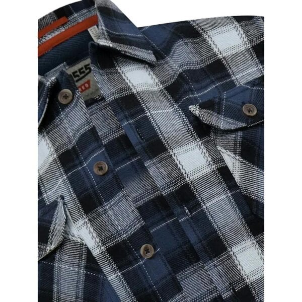 Duke Mens Newman D555 Checked Kingsize Shacket - Navy