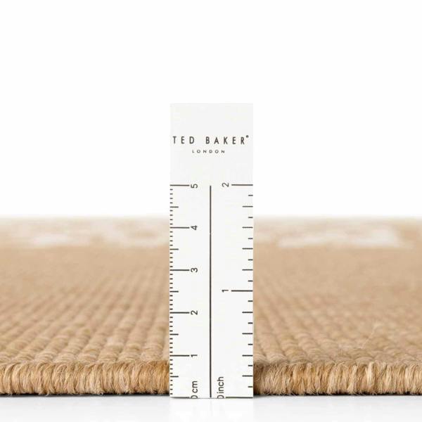 Beige rug with a ruler for scale, featuring Ted Baker London branding.