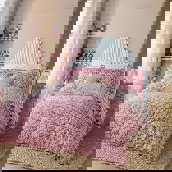 Wylder Brianna Reversible Cotton Floral Duvet Cover Set - Cherry