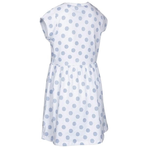 Trespass Girls Happiness Spotted Casual Dress - White/Blue