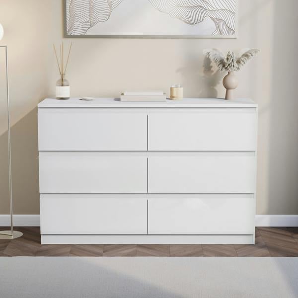 Vida Designs Glinton 6 Drawer Chest, Black