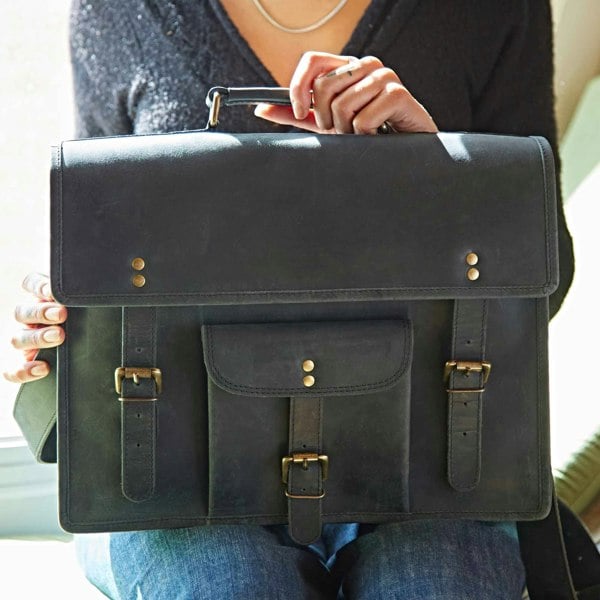 Paper High Buffalo Leather Vintage Satchel