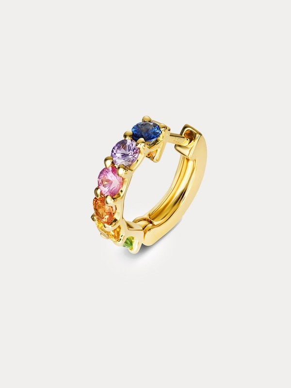 Gemdaia Chunky Rainbow Sapphire Hoop