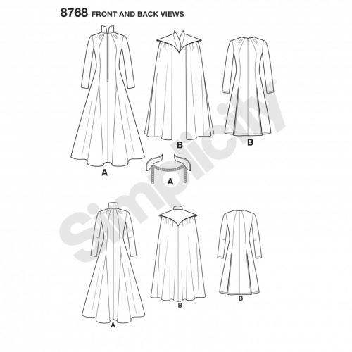 Simplicity Sewing Pattern 8768, Costumes for Women, H5 (6-8-10-12-14) - Intermediate
