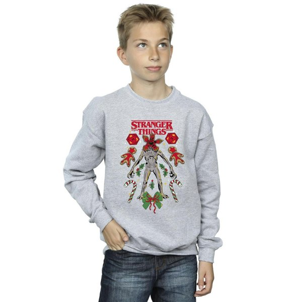 Netflix Boys Stranger Things Christmas Demogorgon Sweatshirt - Sports Grey