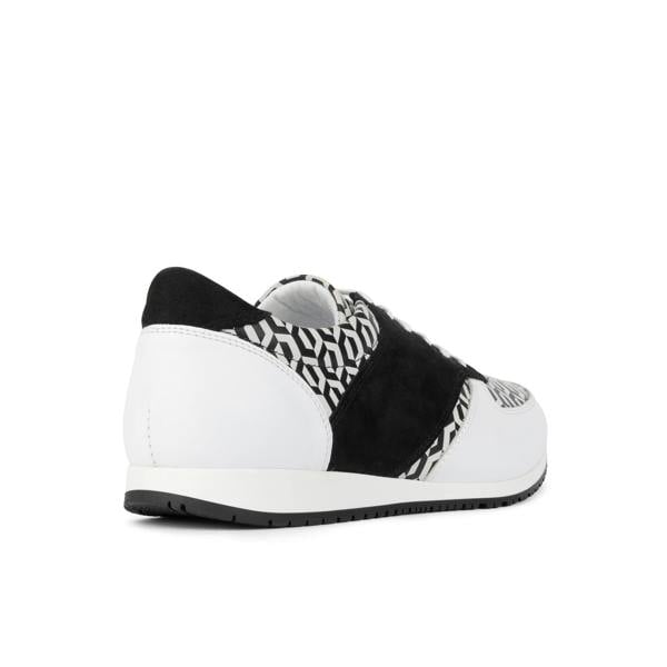 Embassy London San Francisco - White & Black Hexa - Men's lace-up leather & suede trainer