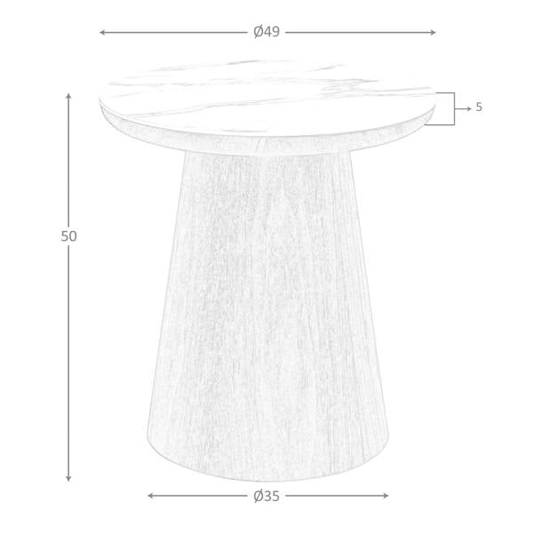 Angel Cerdá Porcelain marble and walnut round corner table 2159