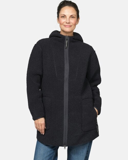 Ilse Jacobsen Bonded Pile Womens Hooded Jacket - Dark Indigo 660