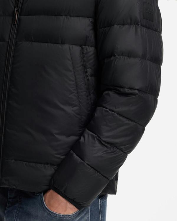 BOSS Orange Odenni Mens Water Repellent Padded Jacket - Black 001 | CHO | Designer Mens,Coats & Jackets,Padded Jackets