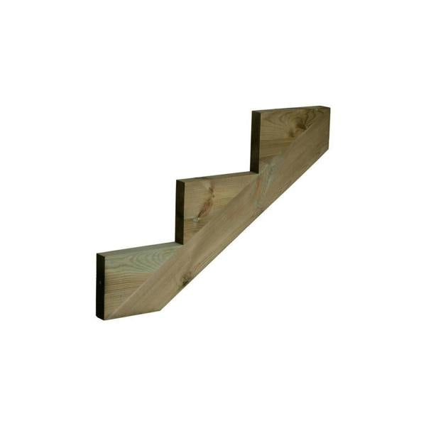 Snowdon Timber 3 Step Treated Decking Riser (T) 48mm (W) 250mm (L) 872mm