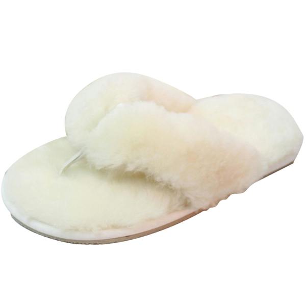 Eastern Counties Leather Womens/Ladies Sheepskin Flip Flops - Natural