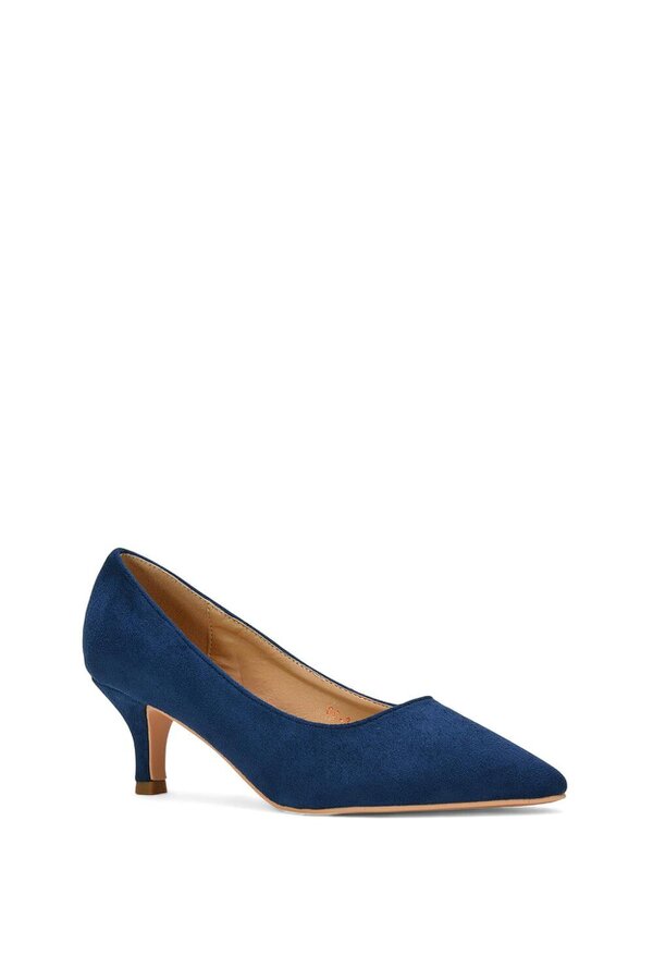XY LONDON Pointed Toe Low Stiletto Kitten High Heel Court Shoes