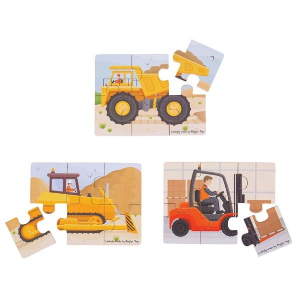 Bigjigs Toys Big Movers (6 Piece Puzzles) - 3 Puzzles