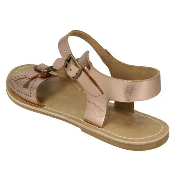 Leather Collection Ladies Leather Collection Flat Buckle Sandals
