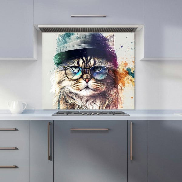 Warren Reed - Designer Siberian Cat Face Splashart Kitchen Splashback