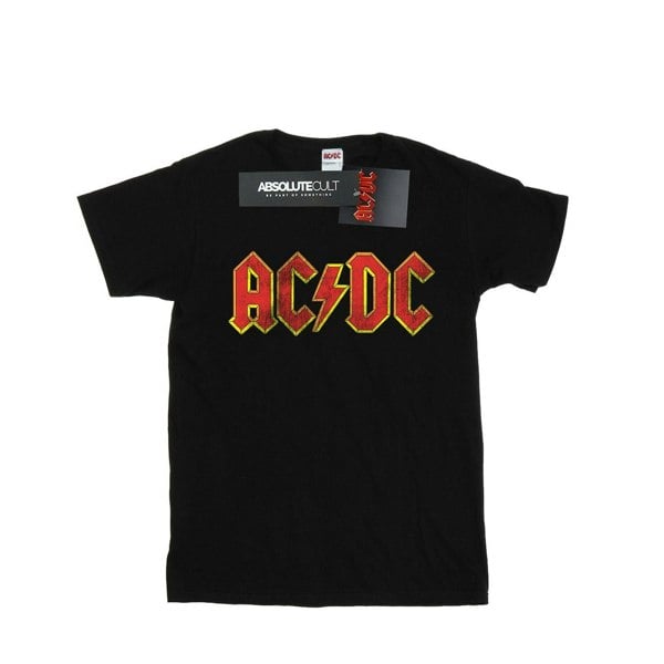 AC/DC Girls Distressed Logo Cotton T-Shirt - Black