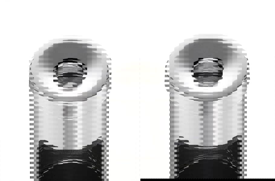 Durable Round Metal Waste Bin with Fire Extinguishing Ashtray | 17L | Grey