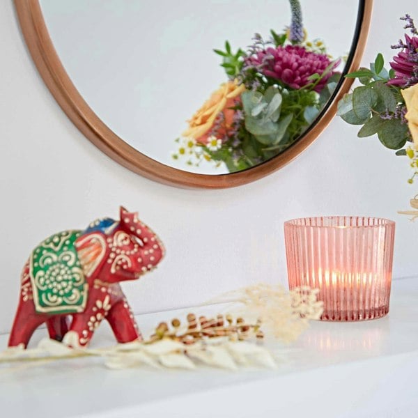 Paper High Arasa Round Antique Copper Hanging Chain Wall Mirror