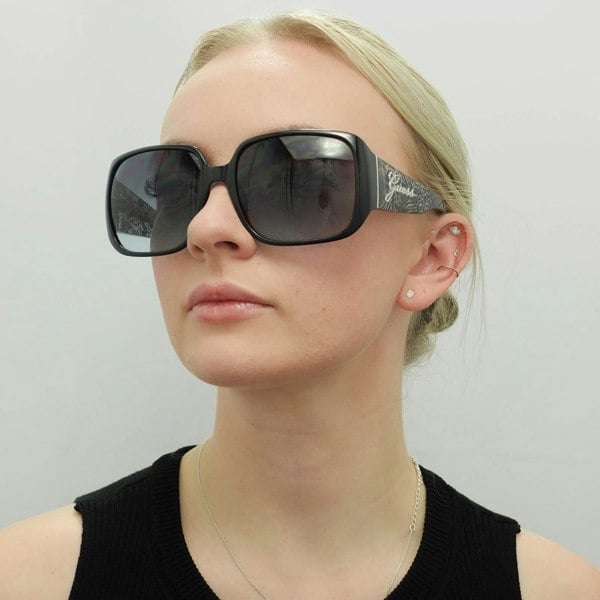Guess Sunglasses GU7682 01B Shiny Black Smoke Grey Gradient
