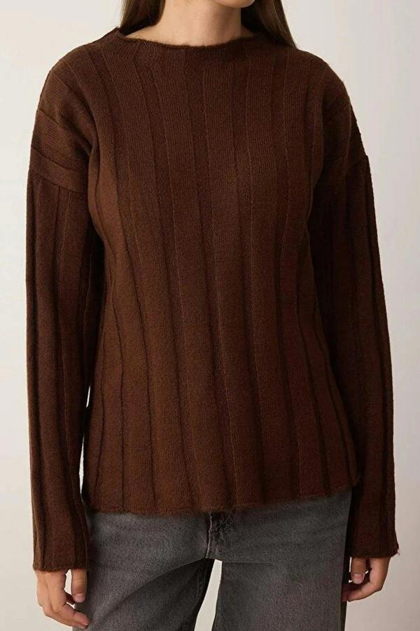 WOVCOR Soft Textured Loose Fit Knit Sweater