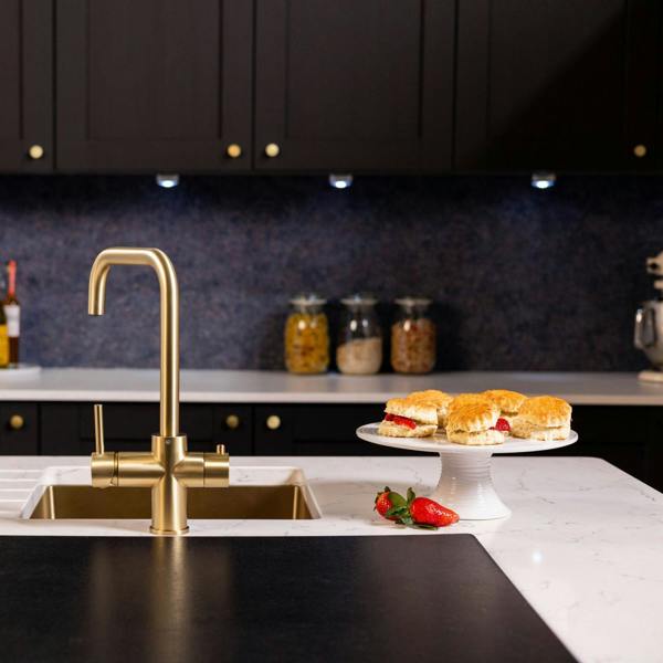 Flode Vier 4 in 1 Instant Boiling & Filtered Cold Water Tap | Brushed Brass Finish