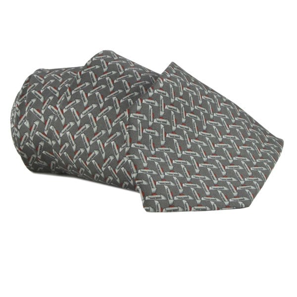 Dunhill Duke Lock patterned mulberry silk tie
