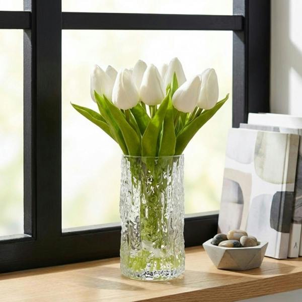 Garden Greatness Faux Closed Tulip Stems In Vase