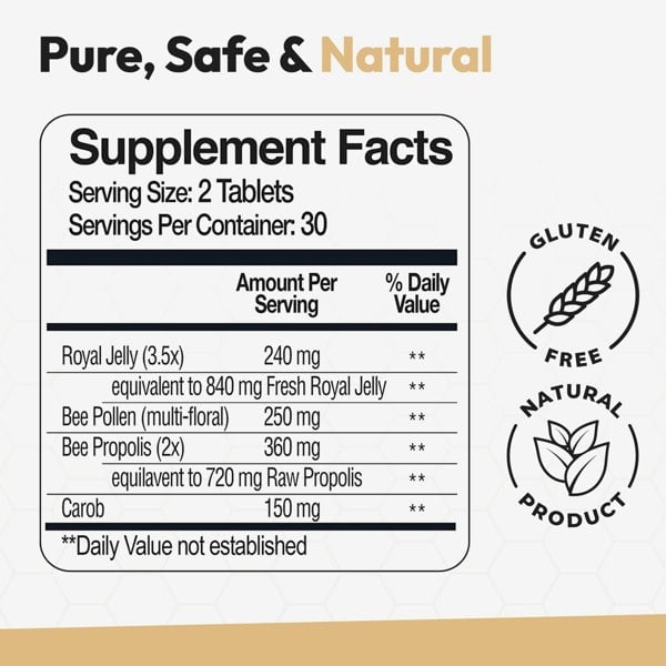 BEE&YOU Royal Jelly Propolis Bee Pollen Tablets