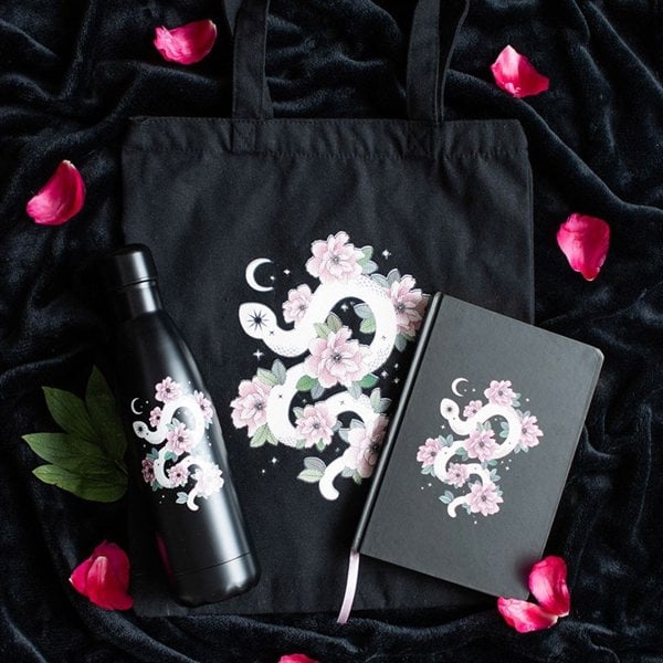 Serano Floral Snake Polycotton Tote Bag