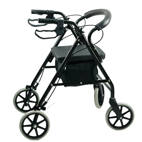 Gr8 Home Lightweight Folding Rollator Walker with Seat 4 Wheel Mobility Walking Frame Aid
