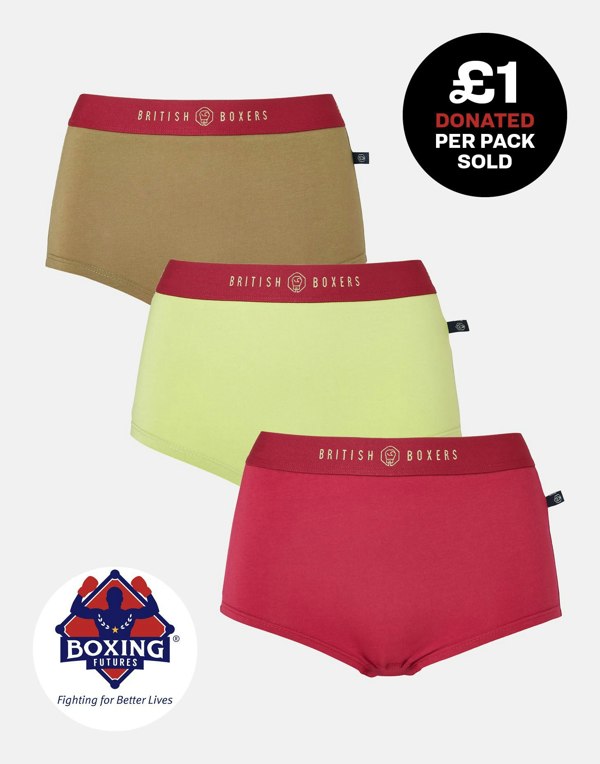 British Boxers Three-pack Hipster Boxer Briefs – Rosehip