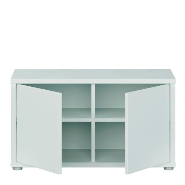 Furniture To Go Alice Springs Bench with 2 Doors Push-to-Open in Light Grey