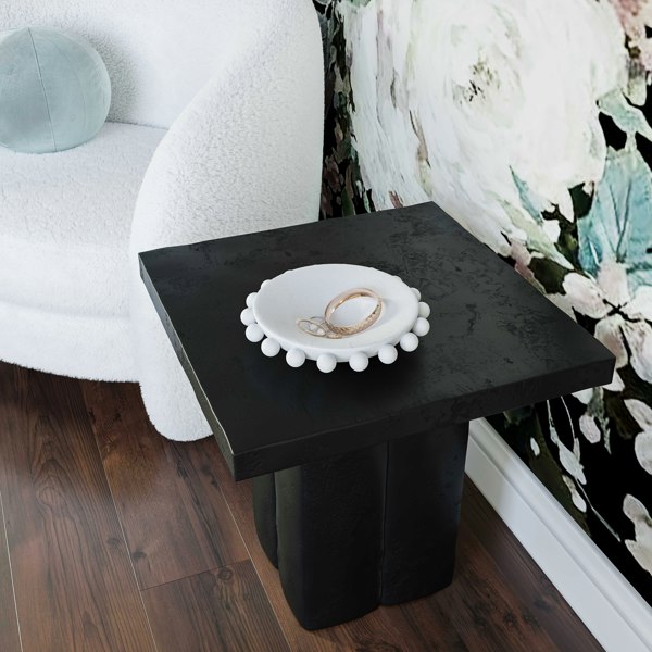 Furniture Edit Kayla Black Concrete Side Table