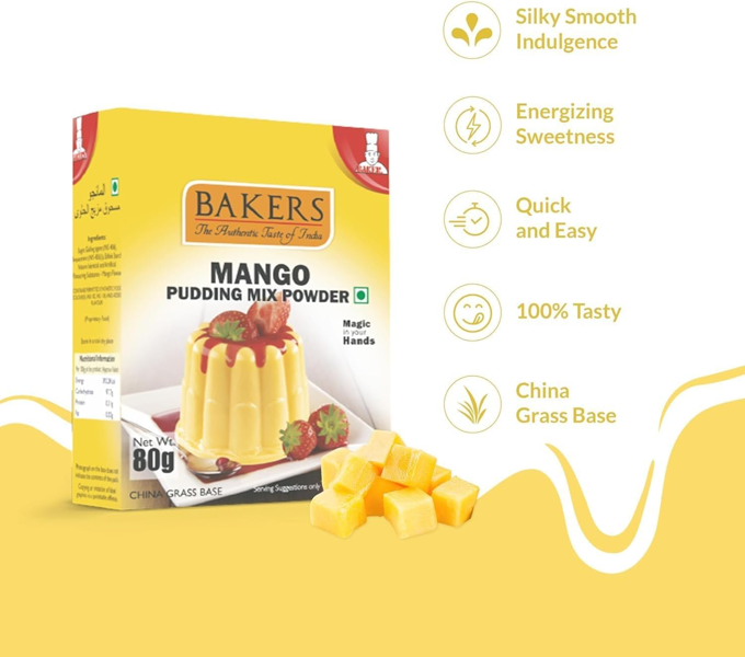 Bakers Mango Pudding Mix Powder, Instant Dessert 80g