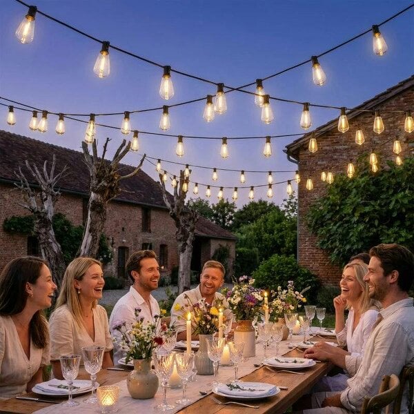 Bobobiy Curtain Lights Connectable Fairy Curtain Lights Plug-in IP44 Waterproof/18 m/Warm White