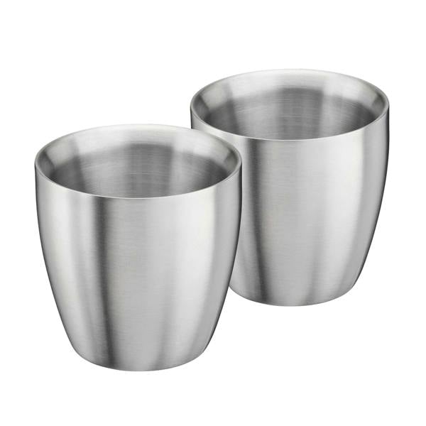 Cooks Professional Insulated Espresso Cups | Pack of 2 | Silver