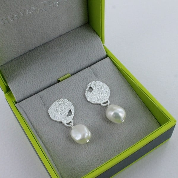 Pearl Glamour Sterling Silver Earrings - Reeves & Reeves